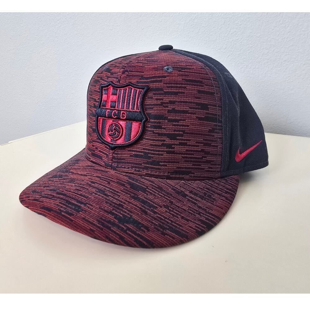 Nike FC Barcelona Snapback Hat Red Black FCB Soccer Cap One Size
